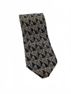 Cocktail Collection Geometric Abstract Vintage Necktie Blue Mens One Size